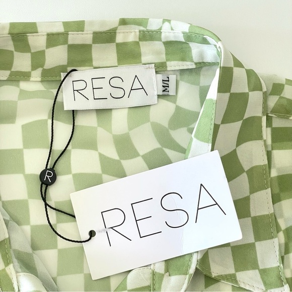 NWT RESA Monica Sheer Chiffon Blouse Long Sleeve Button Down Shirt Hendrix M/L - Picture 14 of 15